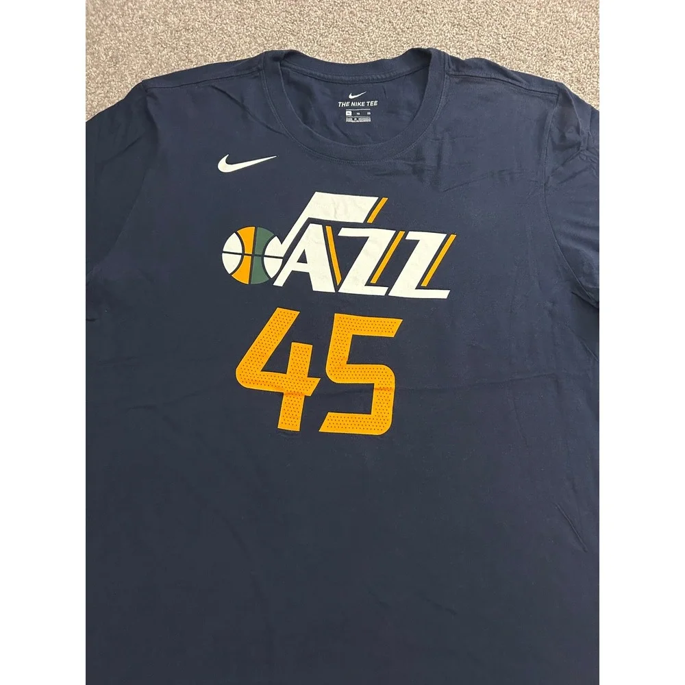 Nike Utah Jazz Donovan Mitchell 45 T-Shirt Mens‎ XL Navy Blue Excellent Graphic